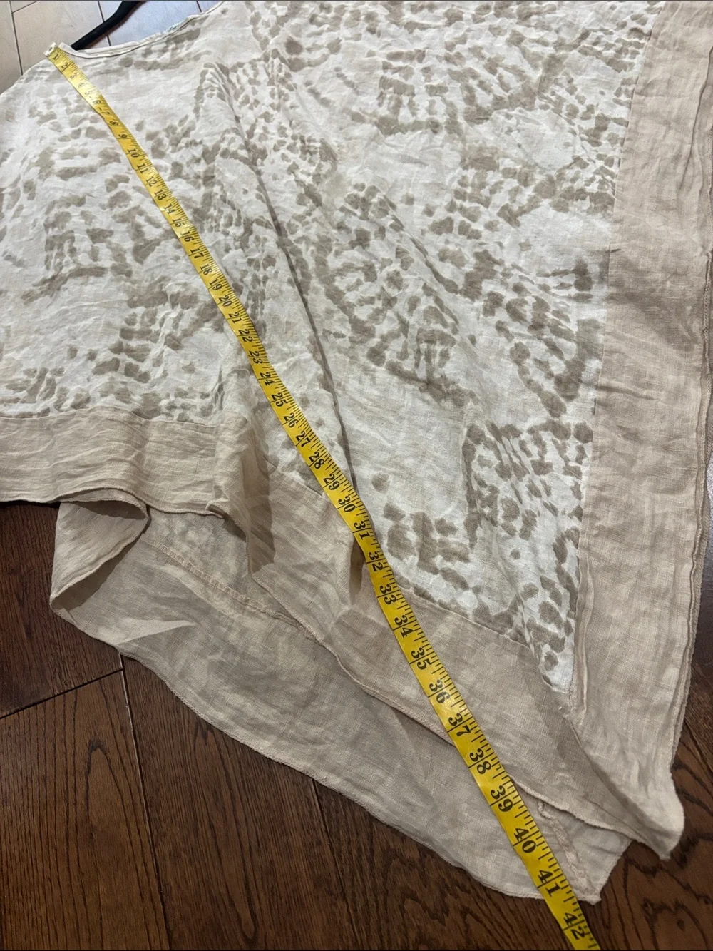 Elena Baldi Neutral Beige Linen Poncho made in Italy cover up beach lightweight